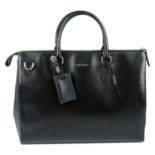 BURBERRY - a black leather London briefcase.