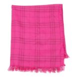 BURBERRY - a fuchsia pink cashmere shawl.