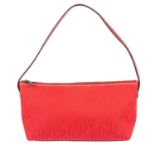 CAROLINA HERRERA - a red canvas pochette handbag.