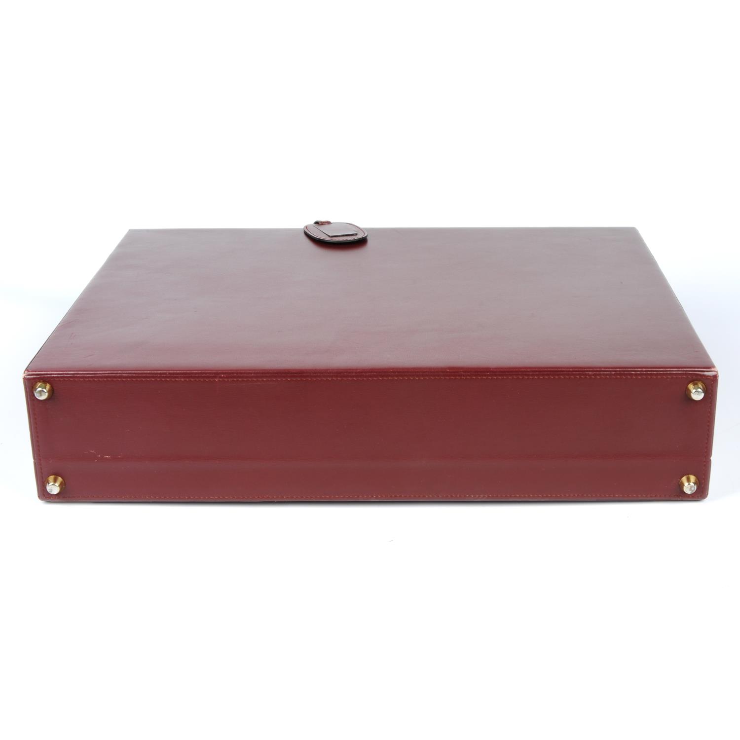 CARTIER - a Must De Cartier Bordeaux leather briefcase. - Image 4 of 4