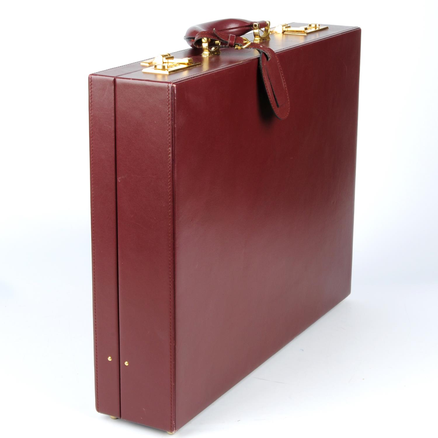 CARTIER - a Must De Cartier Bordeaux leather briefcase. - Image 3 of 4