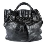BURBERRY - a black Alligator Nicholson handbag.