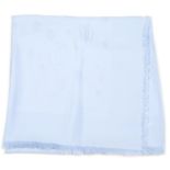 CARTIER - a pale blue fringed shawl.