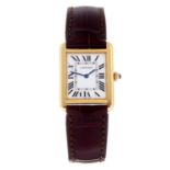 CARTIER - a lady's Tank Solo wrist watch.