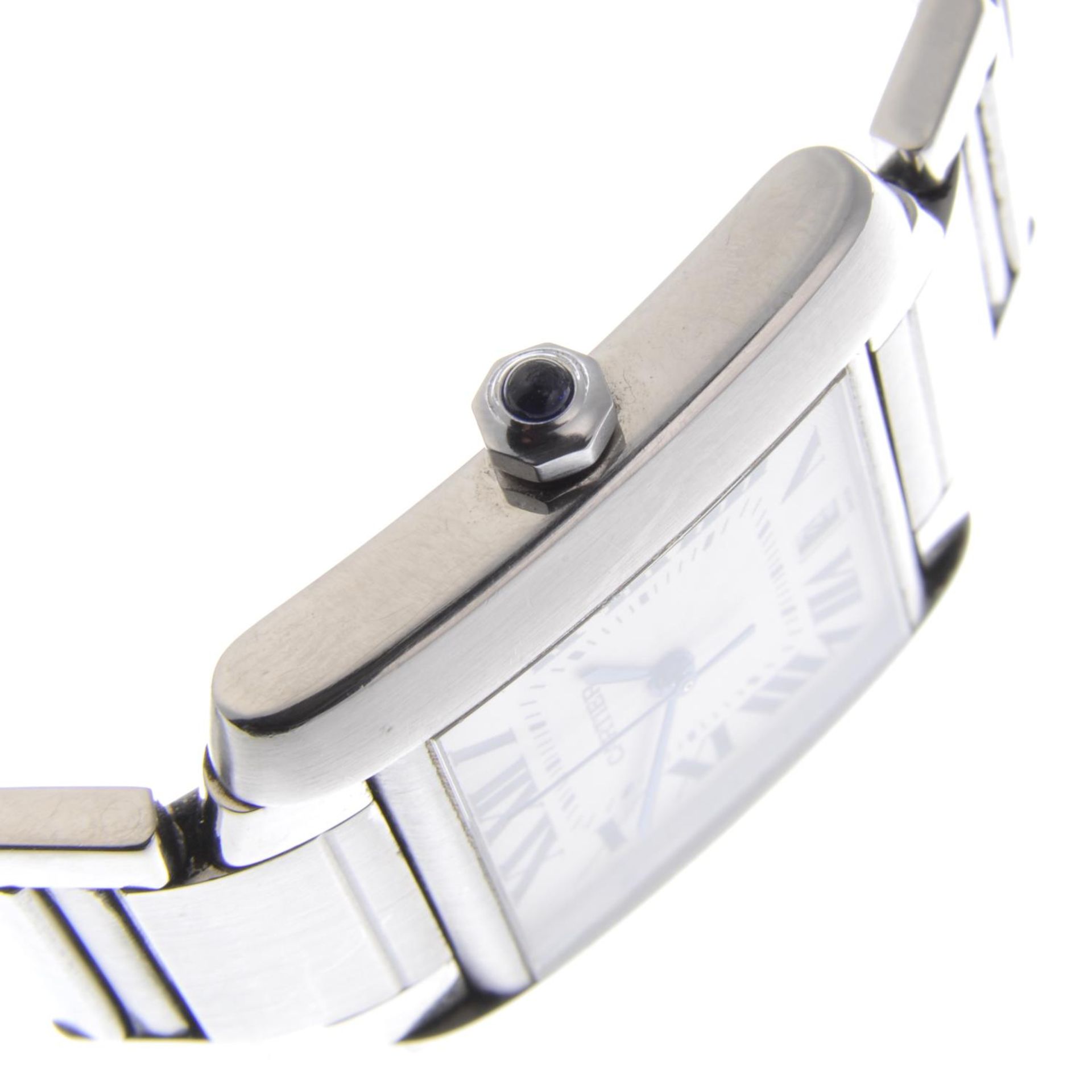 CARTIER - a mid-size Tank Francaise bracelet watch. - Image 4 of 5