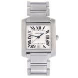 CARTIER - a gentleman's Tank Francaise bracelet watch.