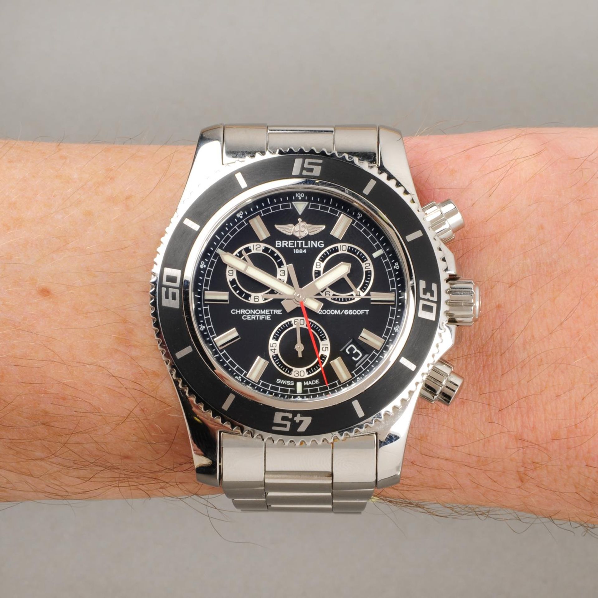 BREITLING - a gentleman's SuperOcean chronograph bracelet watch. - Image 3 of 7