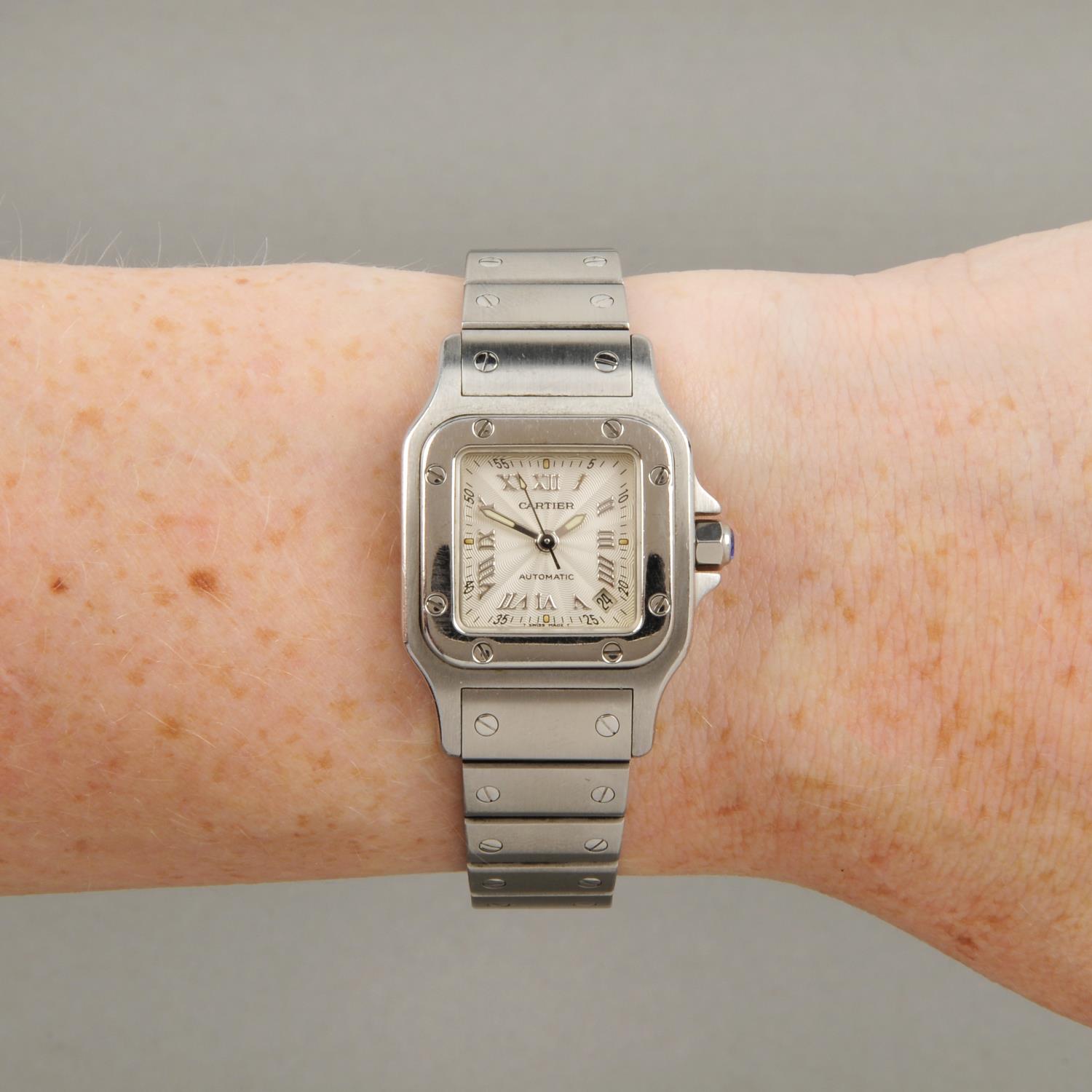 CARTIER - a lady's Santos bracelet watch. - Image 3 of 7