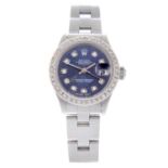 ROLEX - a lady's Oyster Perpetual Datejust bracelet watch.