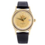 OMEGA - a gentleman's Constellation Calendar wrist watch. Yellow metal case, stamped 18K 0,750