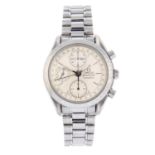OMEGA - a gentleman's Speedmaster triple-date chronograph bracelet watch. Stainless steel case
