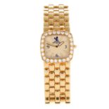 RITZ LONDON - a lady's bracelet watch. 18ct yellow gold case with factory diamond set bezel.