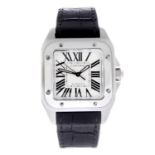 CARTIER - a mid-size Santos 100 wrist watch. Stainless steel case. Reference 2878, serial