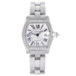 CARTIER - a Roadster bracelet watch. Stainless steel case with diamond set bezel. Reference 2675,