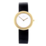 OMEGA - a mid-size Art Collection Max Bill 87 wrist watch. 18ct yellow gold case with 18ct white