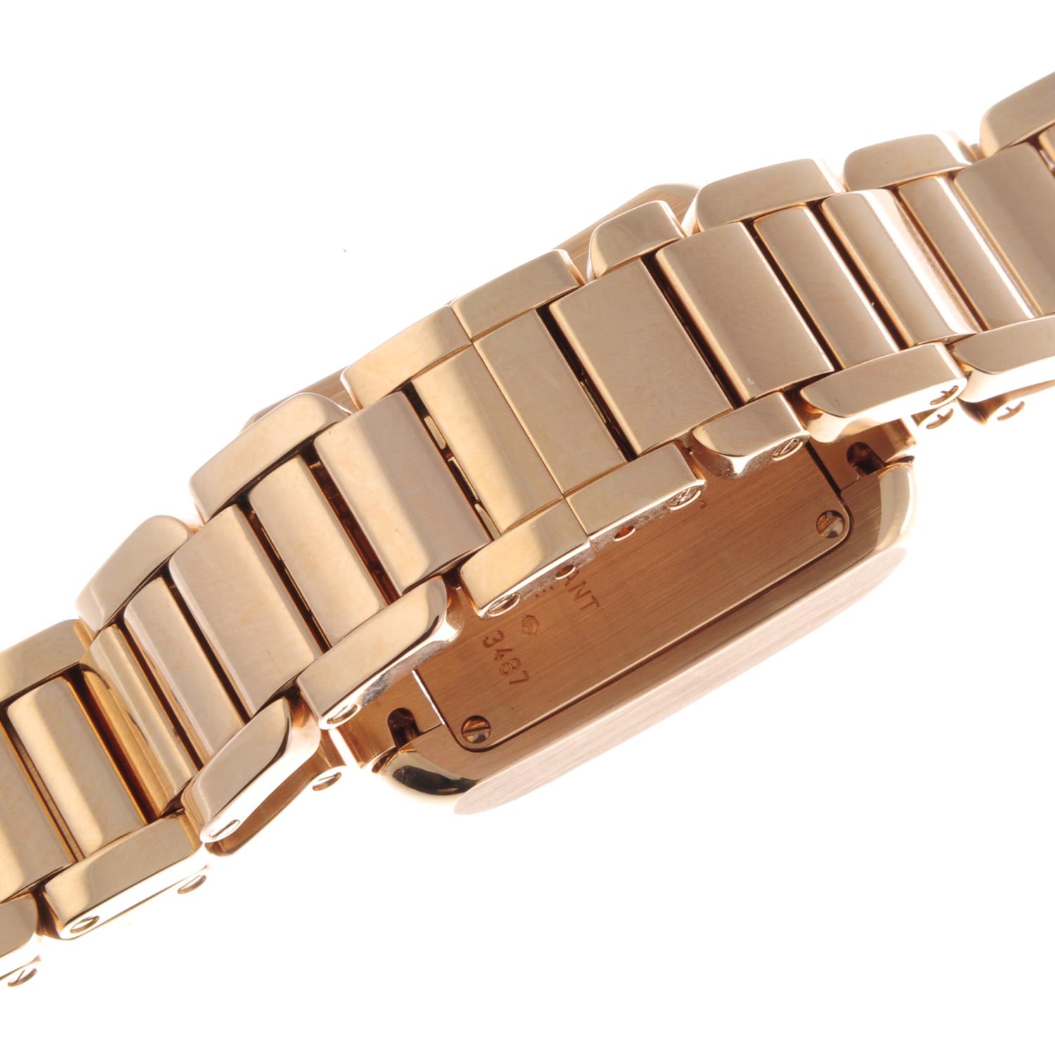 CARTIER - a lady's Tank Anglaise bracelet watch. 18ct rose gold case. Reference 3487, serial - Image 2 of 7