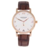 MONTBLANC - a gentleman's Star Classique wrist watch. 18ct rose gold case with exhibition case back.