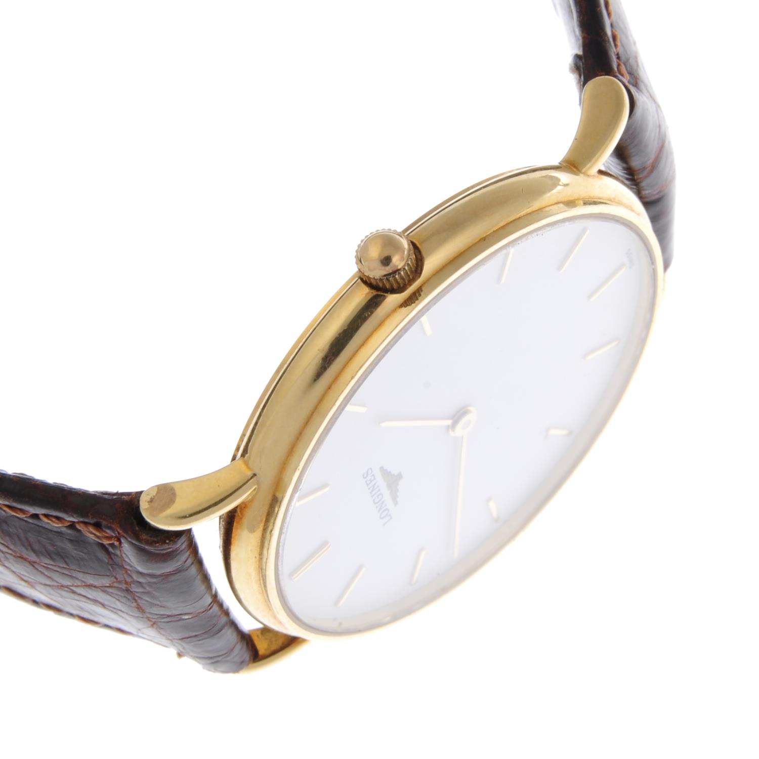 LONGINES - a gentleman's wrist watch. 18ct yellow gold case with engraved case back. Reference L7. - Image 5 of 5