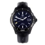 TAG HEUER - a gentleman's Aquaracer Calibre 5 wrist watch. PVD-treated stainless steel case with