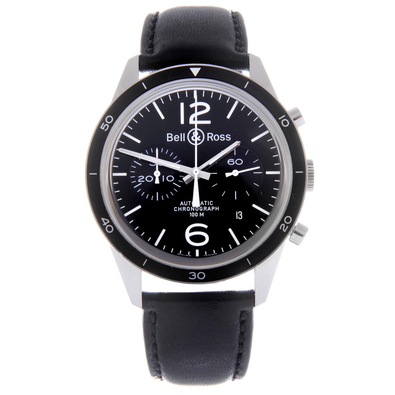 BELL & ROSS - a gentleman's BR126-94 chronograph wrist watch. Stainless steel case with calibrated