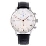 IWC - a gentleman's Portuguese chronograph wrist watch. Stainless steel case. Reference 3714, serial