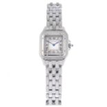 CARTIER - a lady's Panthere bracelet watch. Stainless steel case. Reference 1320, serial 156177CD.