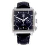 TAG HEUER - a gentleman's Monaco Calibre 12 chronograph wrist watch. Stainless steel case with