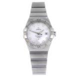 OMEGA - a lady's Constellation Co-Axial bracelet watch. Stainless steel case with chapter ring bezel