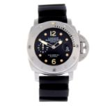 PANERAI - a gentleman's Luminor Submersible wrist watch. Circa 1999. Stainless steel case with