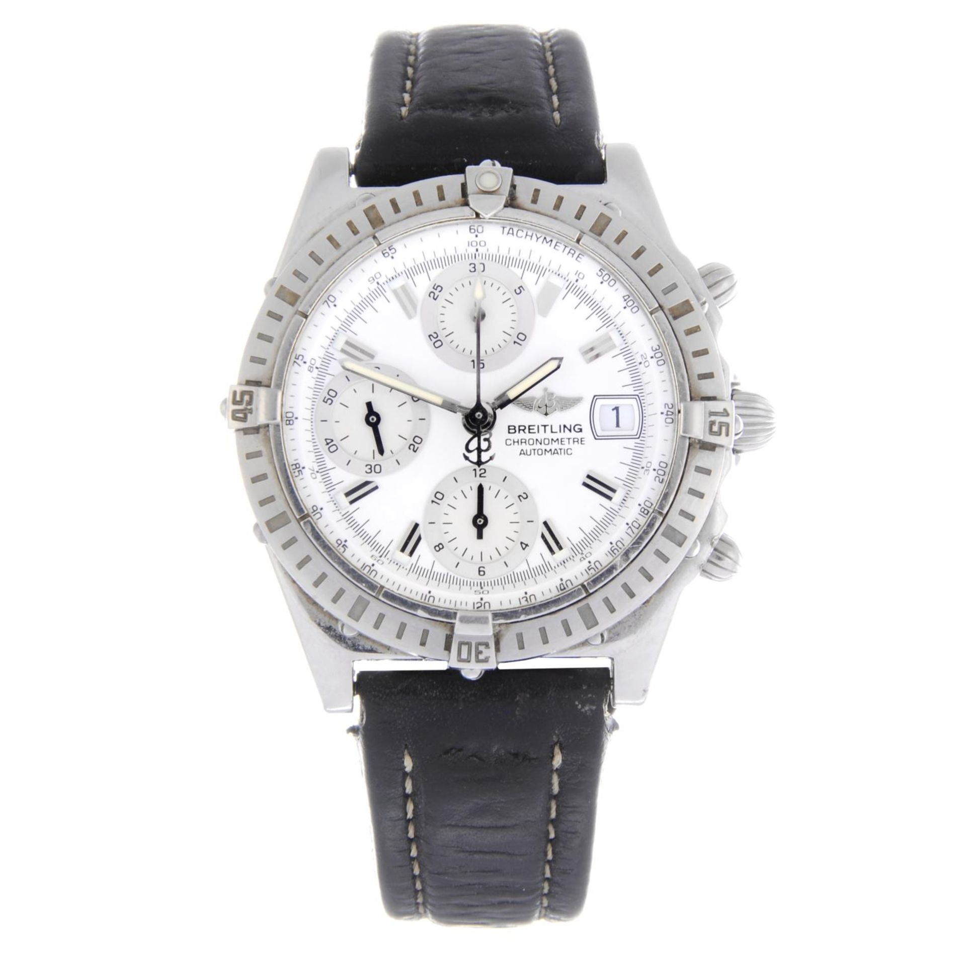 BREITLING - a gentleman's Chronomat chronograph wrist watch. Stainless steel case with calibrated