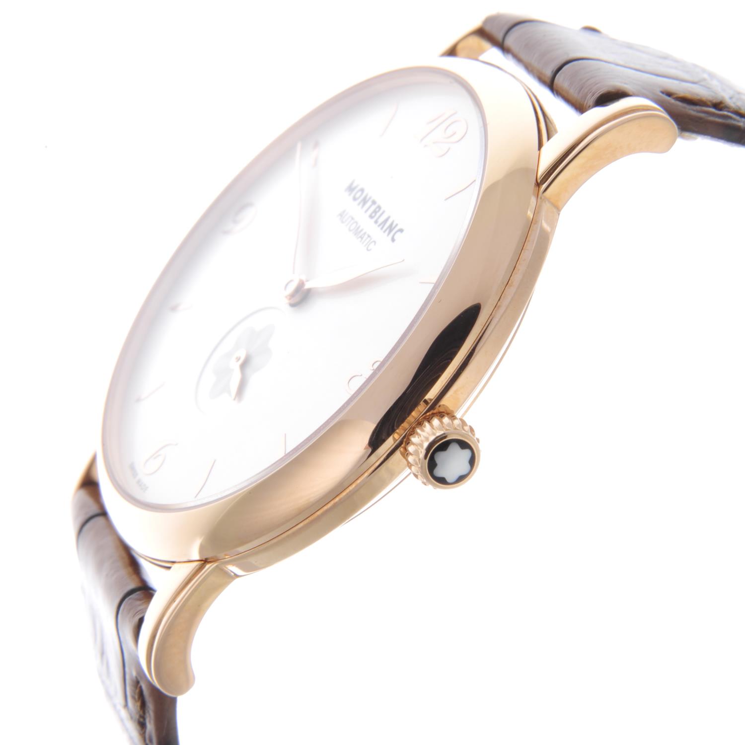 MONTBLANC - a gentleman's Star Classique wrist watch. 18ct rose gold case with exhibition case back. - Image 4 of 7