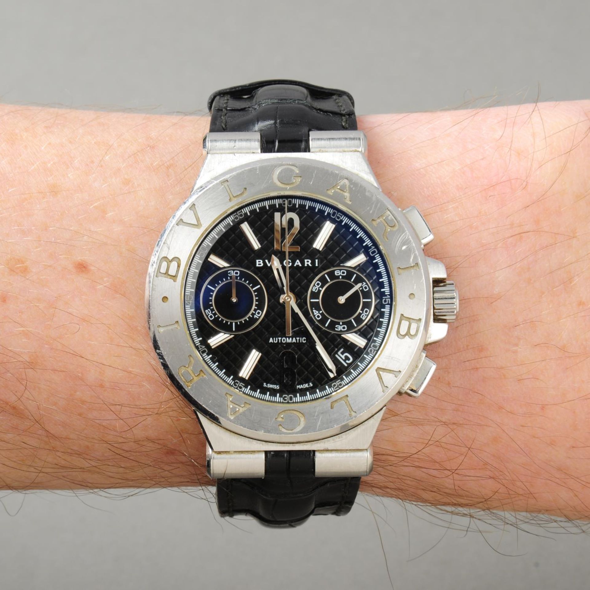 BULGARI - a gentleman's Diagono chronograph wrist watch. Stainless steel case. Reference DG40SCH, - Image 3 of 5