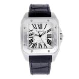 CARTIER - a gentleman's Santos XL wrist watch. Stainless steel case with engraved case back.