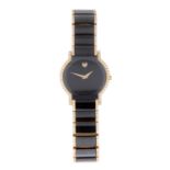 MOVADO - a lady's Museum bracelet watch. 18ct yellow gold factory diamond set case. Reference 41-