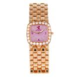 RITZ LONDON - a lady's bracelet watch. 18ct rose gold case with factory diamond set bezel. Reference