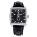 TAG HEUER - a gentleman's Monaco wrist watch. Stainless steel case with exhibition case back.