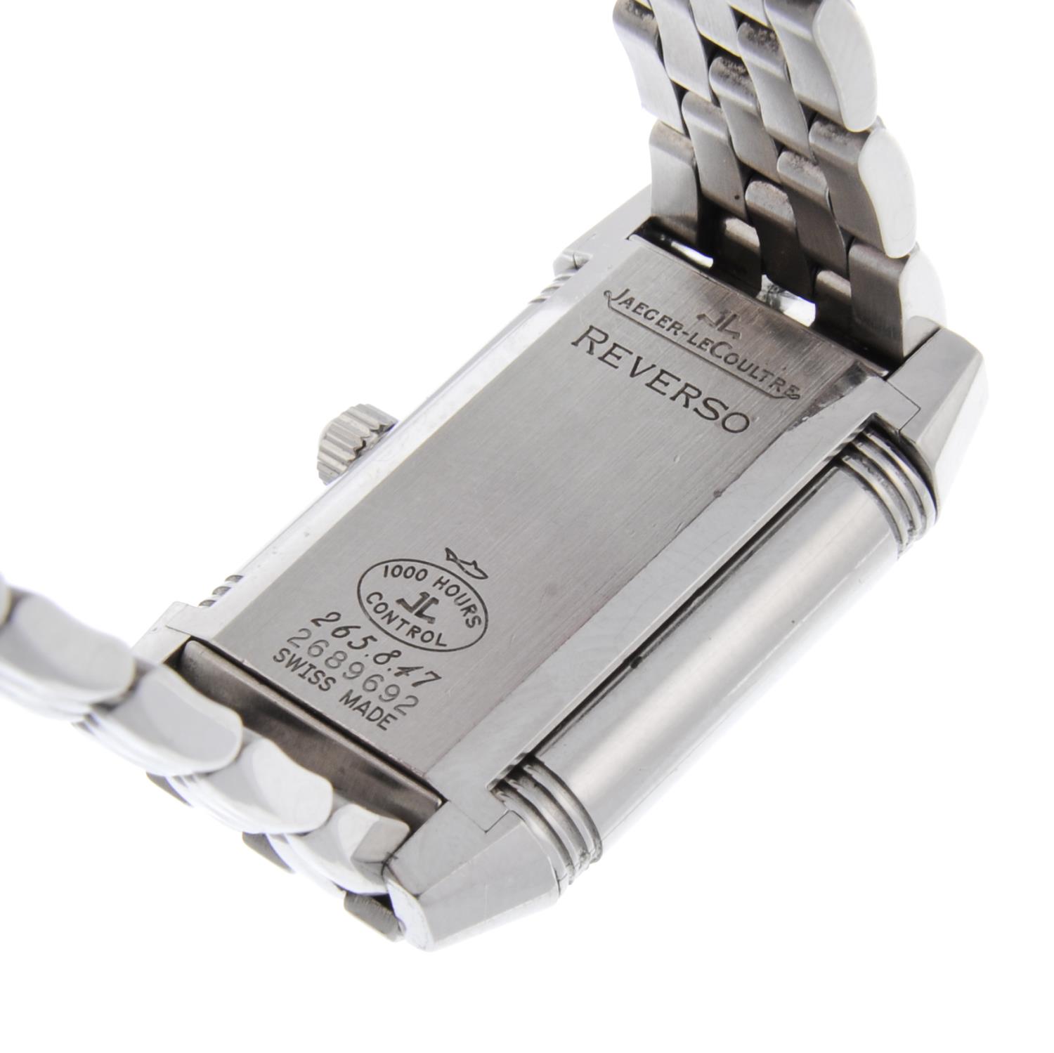 JAEGER-LECOULTRE - a lady's Reverso bracelet watch. Stainless steel factory diamond set reversible - Image 2 of 6