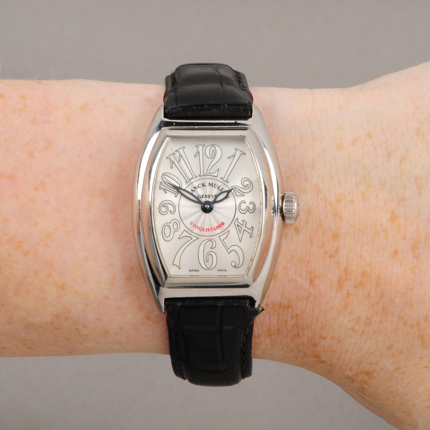 FRANCK MULLER - a lady's Conquistador wrist watch. Stainless steel case. Reference 8005 L QZ, serial - Image 3 of 5