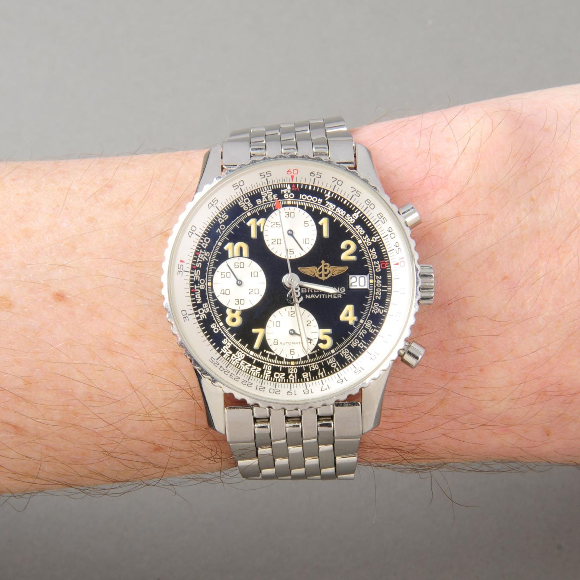 BREITLING - a gentleman's Old Navitimer II chronograph bracelet watch. Stainless steel case with - Image 3 of 5