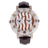 JAHAN - a gentleman's Club wrist watch. White metal factory brilliant-cut diamond set case with