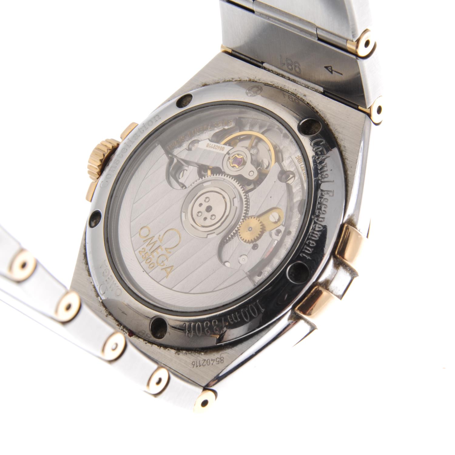 OMEGA - a gentleman's Constellation Co-Axial bracelet watch. Stainless steel case with yellow - Image 5 of 5