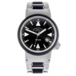 MÜHLE-GLASHÜTTE - a gentleman's S.A.R Rescue-Timer bracelet watch. Stainless steel case with black