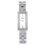 POIRAY - a lady's bracelet watch. Stainless steel case with factory diamond set bezel. Numbered