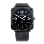 BELL & ROSS - a gentleman's BR S Heritage wrist watch. Ceramic case. Numbered BR S-64-CSBL-00097.
