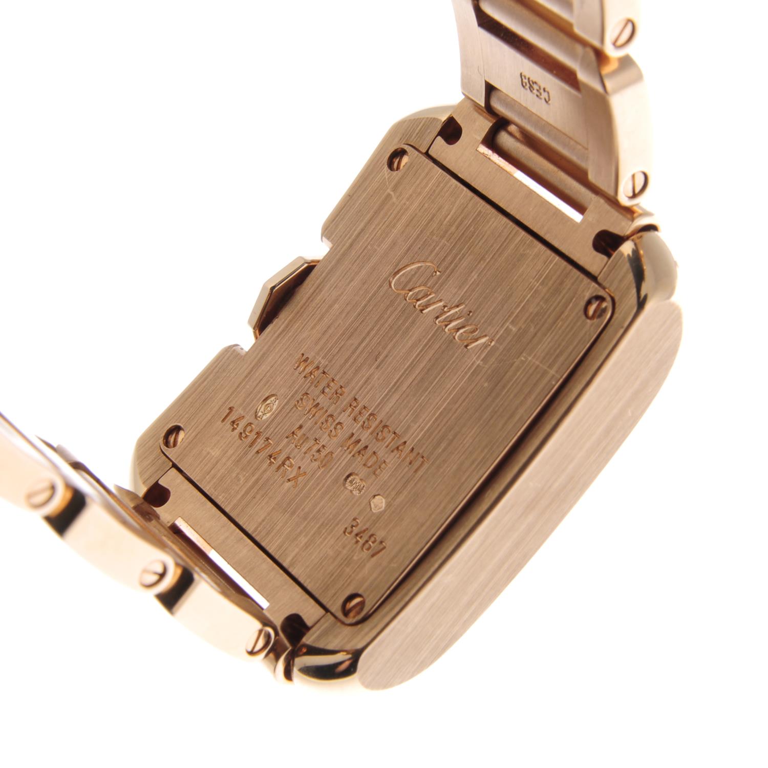 CARTIER - a lady's Tank Anglaise bracelet watch. 18ct rose gold case. Reference 3487, serial - Image 5 of 7