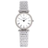 LONGINES - a lady's La Grande Classique bracelet watch. Stainless steel case with factory diamond