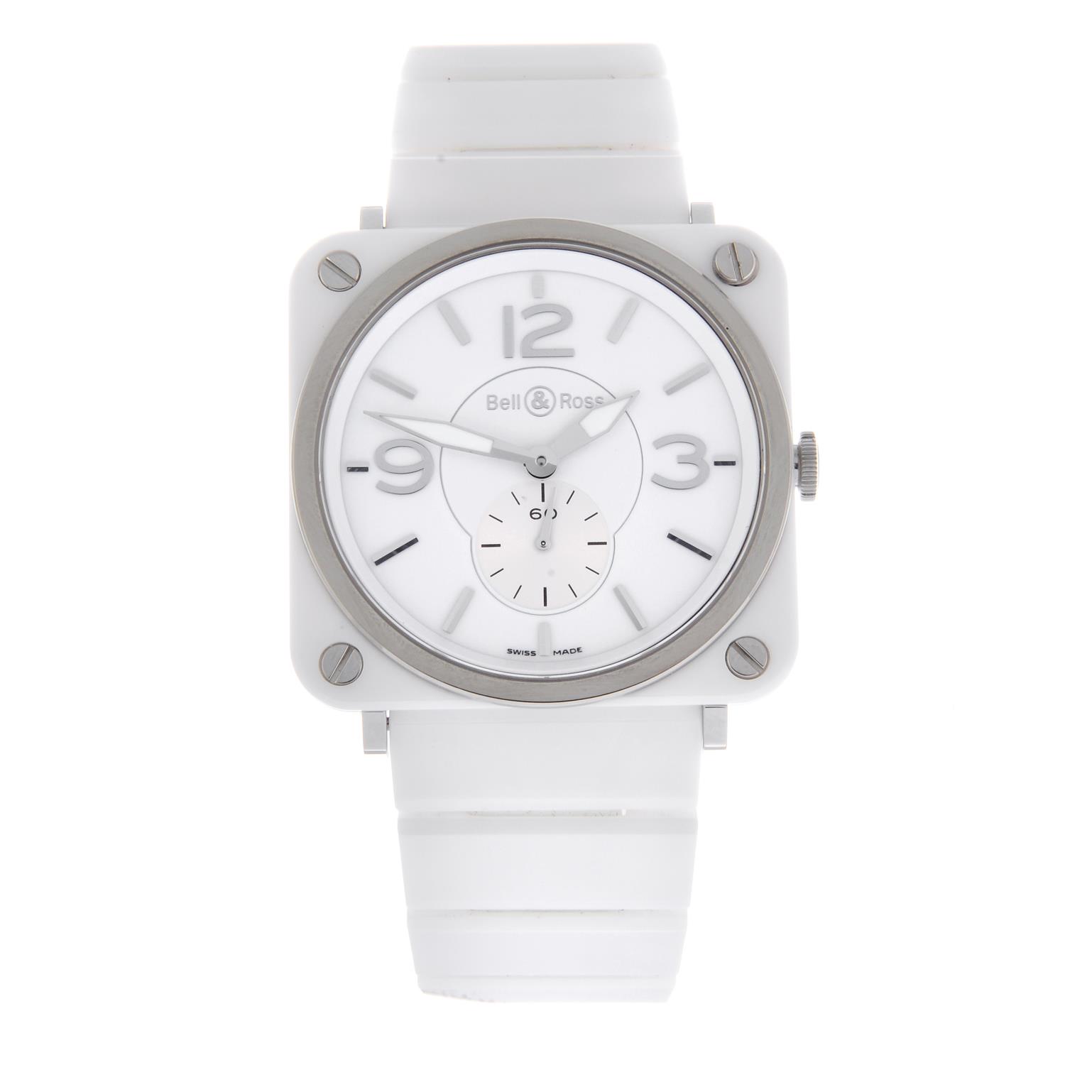 CURRENT MODEL: BELL & ROSS - a gentleman's BR S White Ceramic bracelet watch. White ceramic case