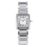 CARTIER - a lady's Tank Francaise bracelet watch. Stainless steel case. Reference 2300, serial