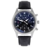 IWC - a gentleman's Pilot's chronograph wrist watch. Stainless steel case. Reference 3717, serial