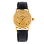 MONTBLANC - a gentleman's Meisterstuck wrist watch. 18ct yellow gold case. Reference 7007, serial